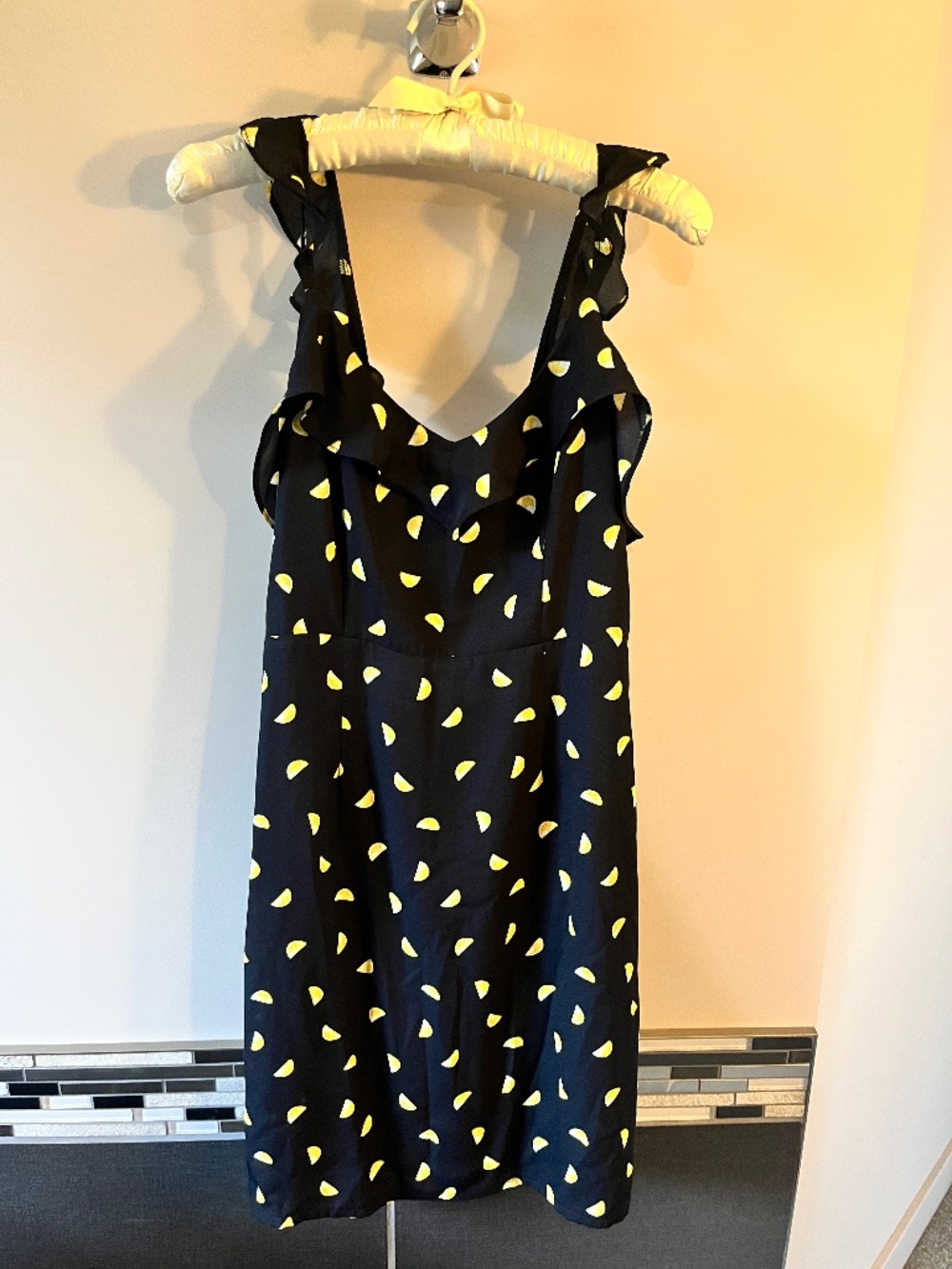 Super cute navy blue lemon print sundress by Forever 21 M